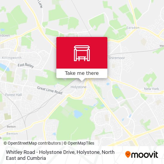 Whitley Road - Holystone Drive, Holystone map