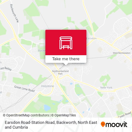 Earsdon Road-Station Road, Backworth map