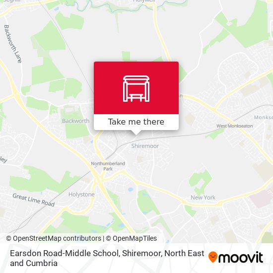 Earsdon Road-Middle School, Shiremoor map