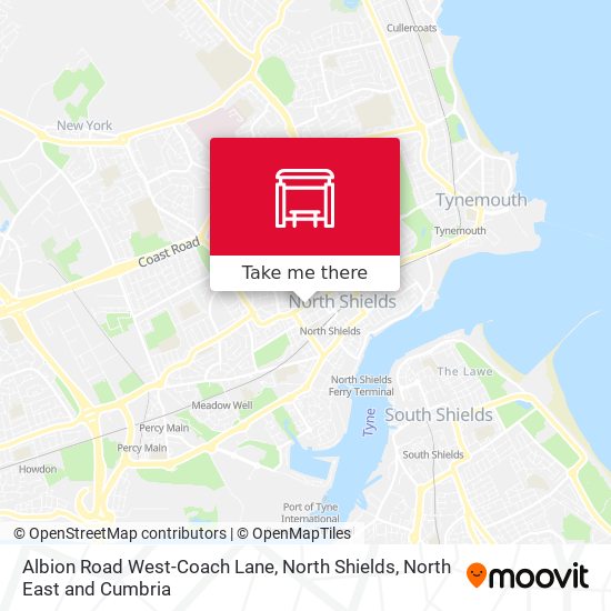 Albion Road West-Coach Lane, North Shields map