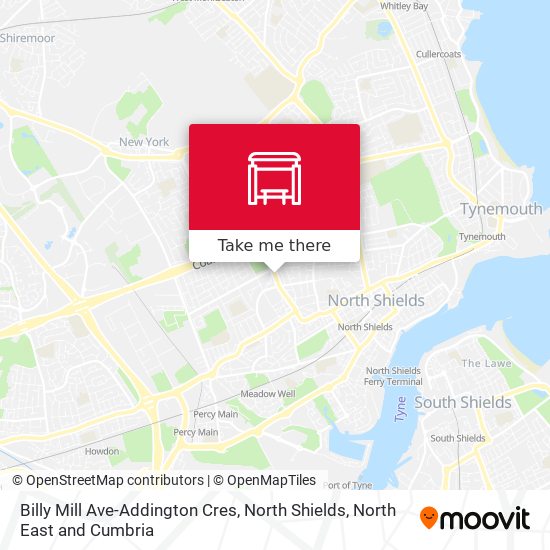 Billy Mill Ave-Addington Cres, North Shields map