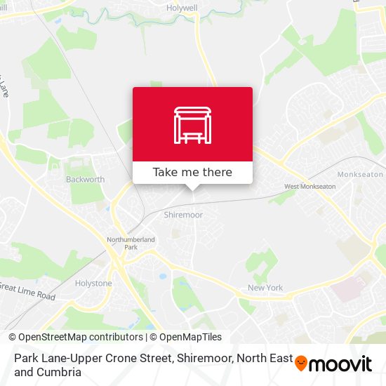 Park Lane-Upper Crone Street, Shiremoor map