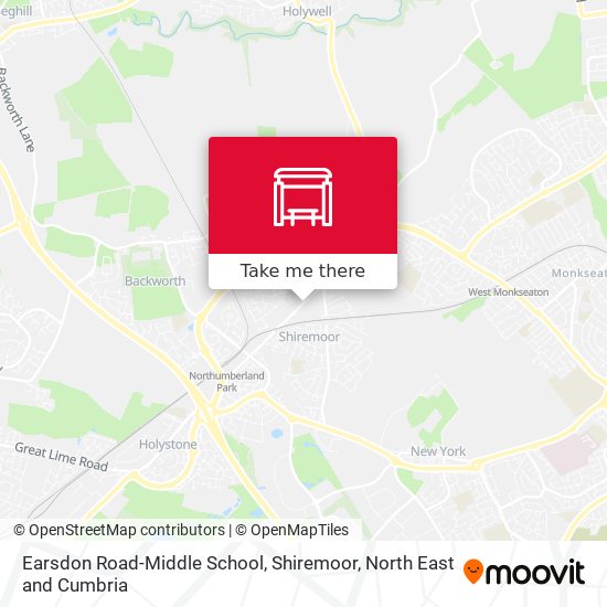 Earsdon Road-Middle School, Shiremoor map