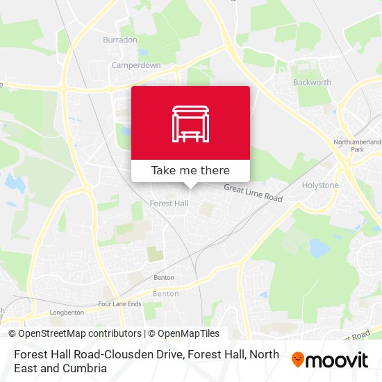 Forest Hall Road-Clousden Drive, Forest Hall map