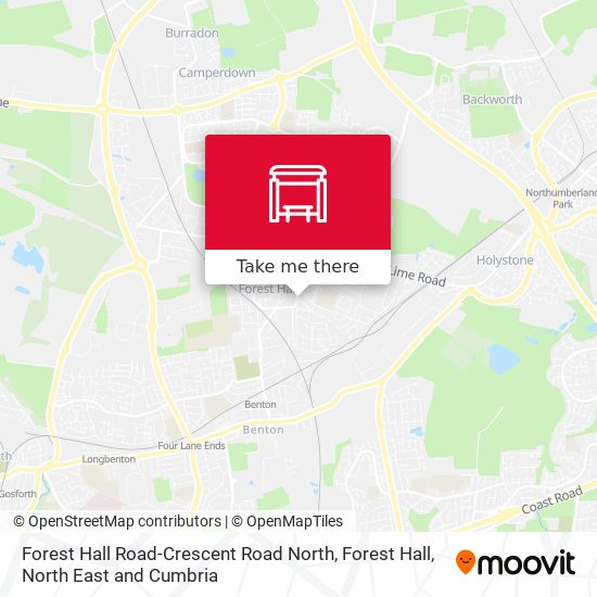 Forest Hall Road-Crescent Road North, Forest Hall map