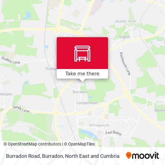 Burradon Road, Burradon map