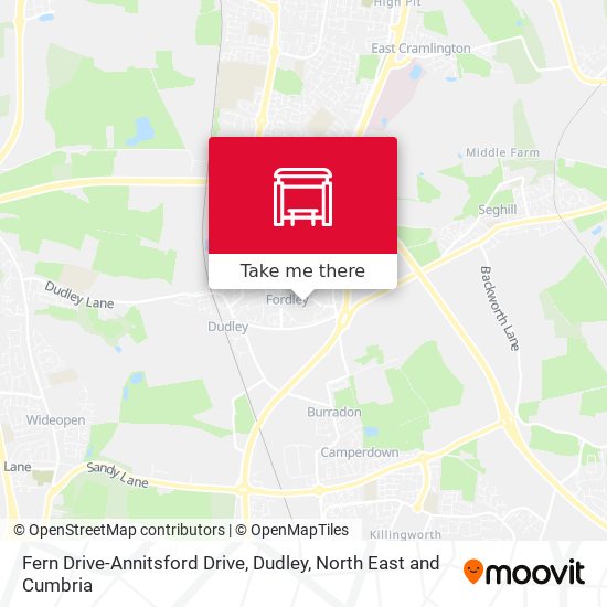 Fern Drive-Annitsford Drive, Dudley map