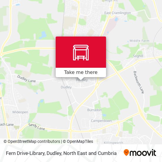 Fern Drive-Library, Dudley map