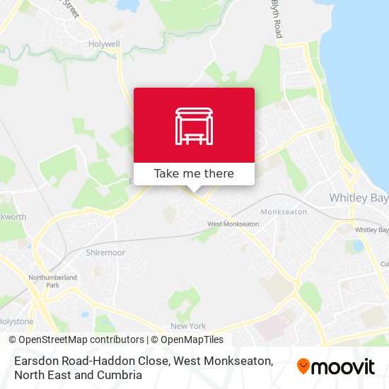 Earsdon Road-Haddon Close, West Monkseaton map