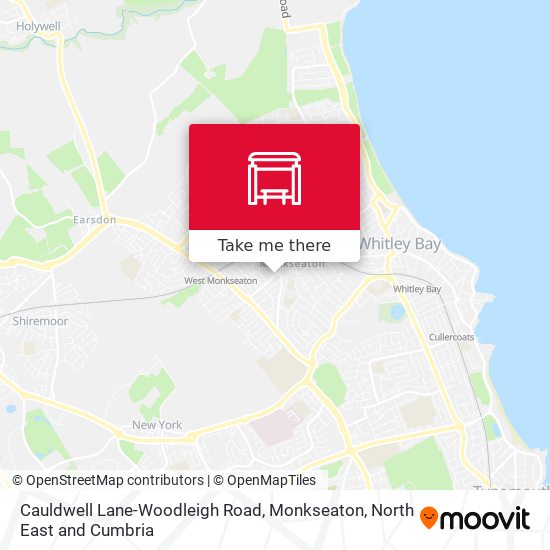 Cauldwell Lane-Woodleigh Road, Monkseaton map