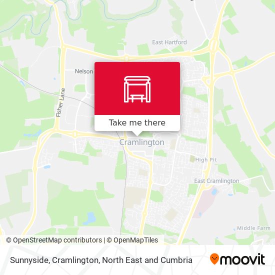 Sunnyside, Cramlington map