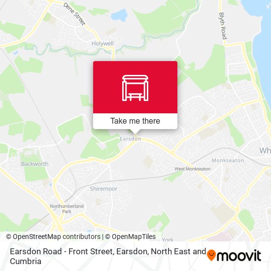 Earsdon Road - Front Street, Earsdon map