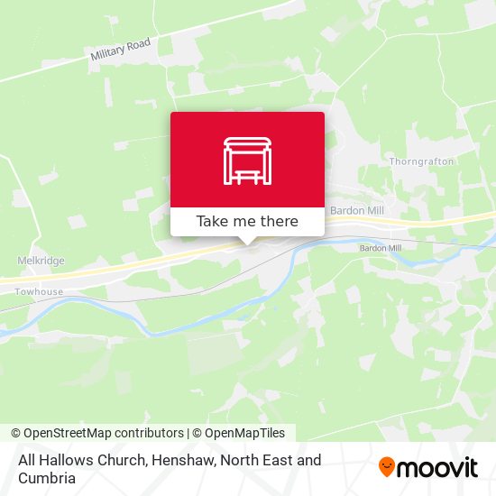 All Hallows Church, Henshaw map