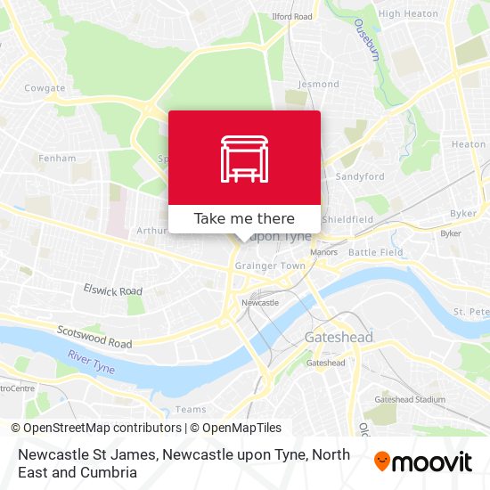 Newcastle St James, Newcastle upon Tyne map