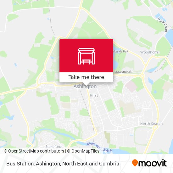 Bus Station, Ashington map