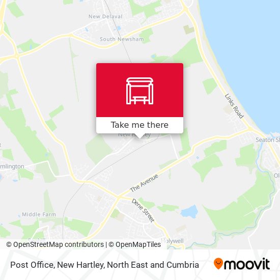 Post Office, New Hartley map