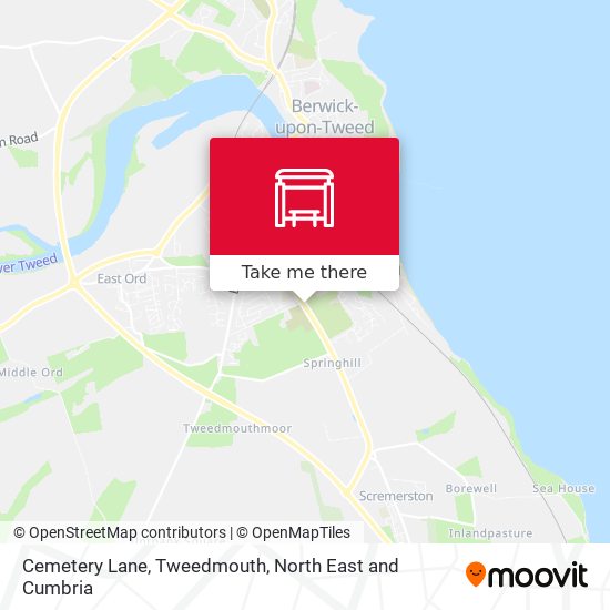 Cemetery Lane, Tweedmouth map