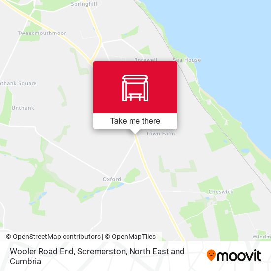 Wooler Road End, Scremerston map