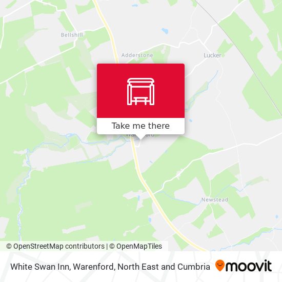 White Swan Inn, Warenford map