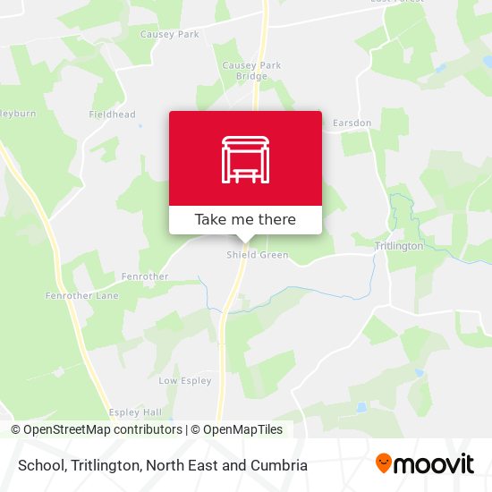 School, Tritlington map