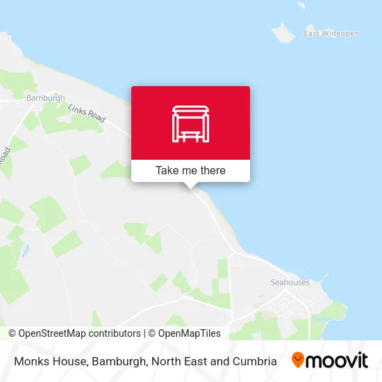 Monks House, Bamburgh map