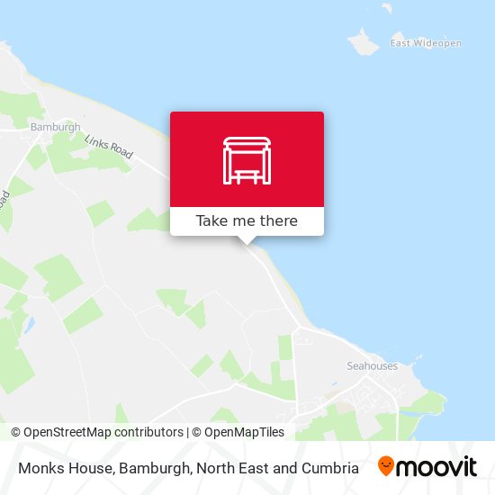 Monks House, Bamburgh map