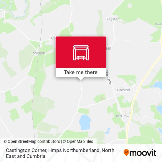 Castington Corner, Hmps Northumberland map