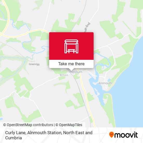 Curly Lane, Alnmouth Station map