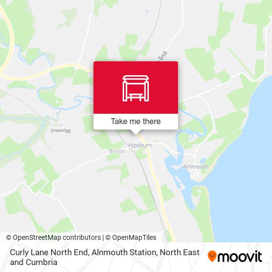 Curly Lane North End, Alnmouth Station map