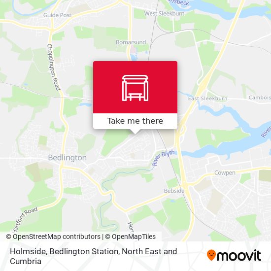 Holmside, Bedlington Station map