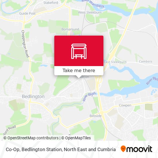 Co-Op, Bedlington Station map