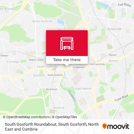 South Gosforth Roundabout, South Gosforth map