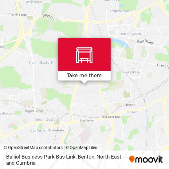 Balliol Business Park Bus Link, Benton map