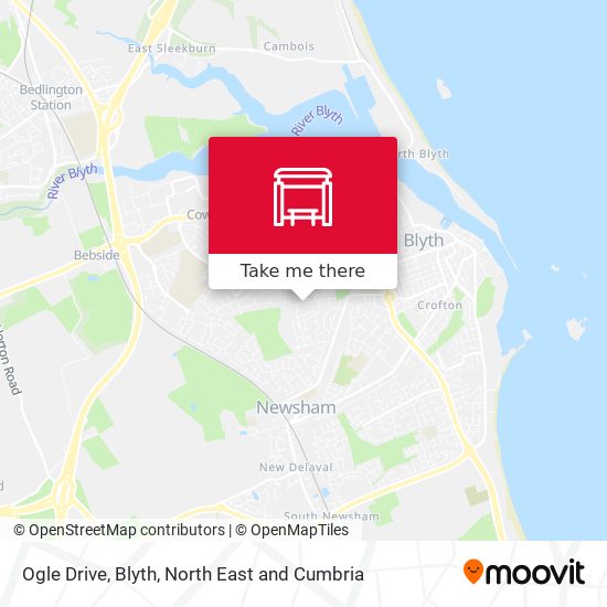 Ogle Drive, Blyth map
