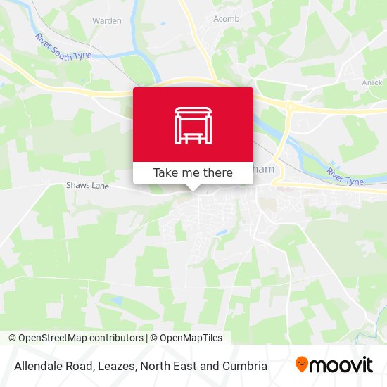 Allendale Road, Leazes map