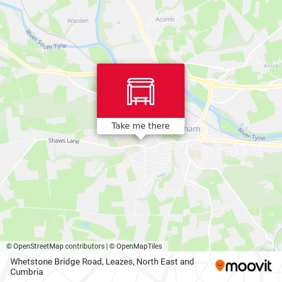 Whetstone Bridge Road, Leazes map