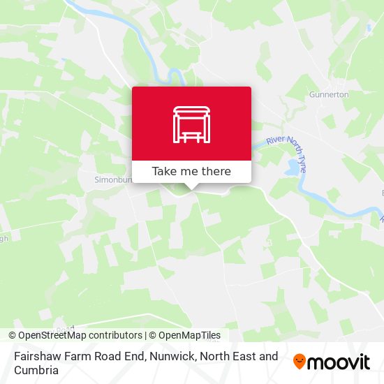 Fairshaw Farm Road End, Nunwick map