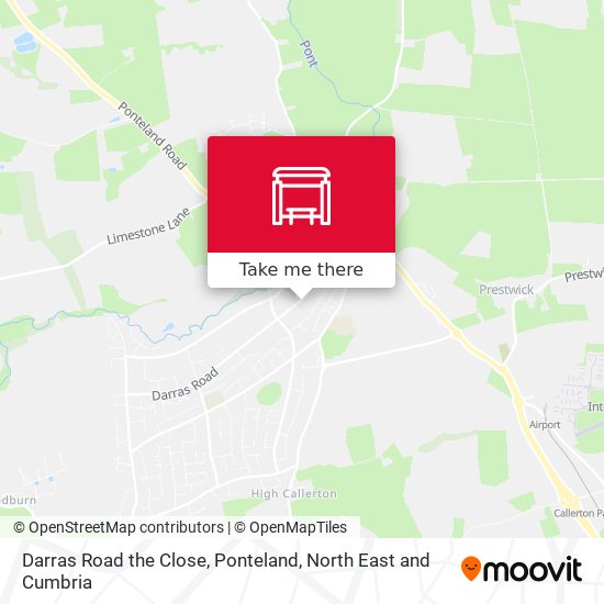 Darras Road the Close, Ponteland map
