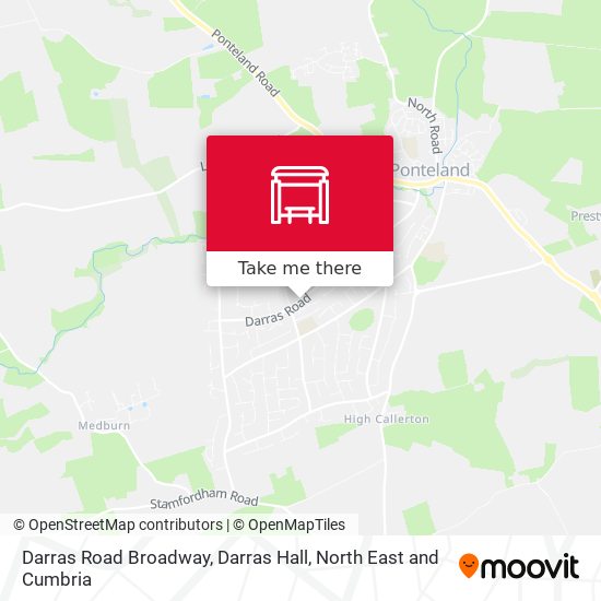 Darras Road Broadway, Darras Hall map