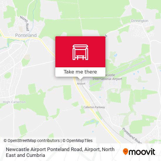 Newcastle Airport Ponteland Road, Airport map