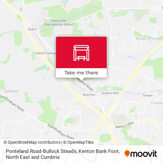 Ponteland Road-Bullock Steads, Kenton Bank Foot map