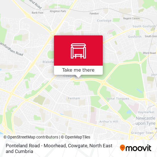 Ponteland Road - Moorhead, Cowgate map