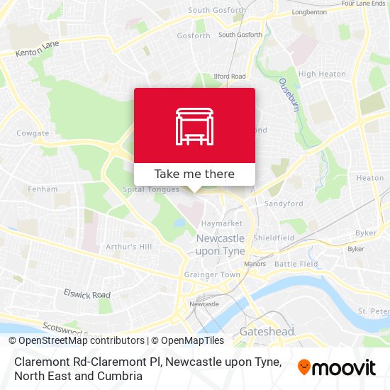 Claremont Rd-Claremont Pl, Newcastle upon Tyne map
