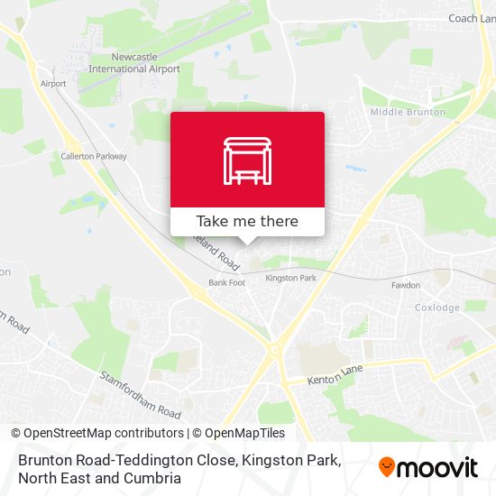 Brunton Road-Teddington Close, Kingston Park map