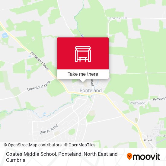 Coates Middle School, Ponteland map