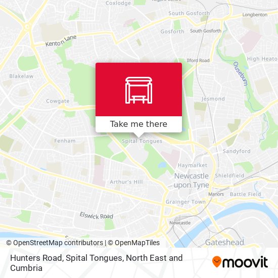 Hunters Road, Spital Tongues map