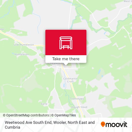 Weetwood Ave South End, Wooler map