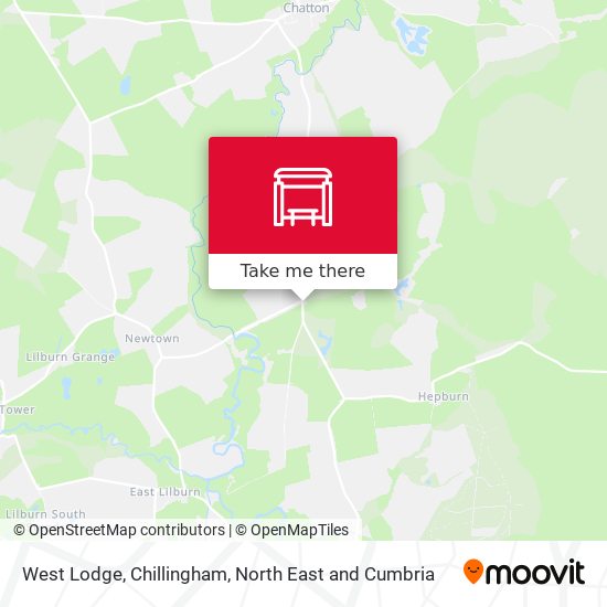 West Lodge, Chillingham map