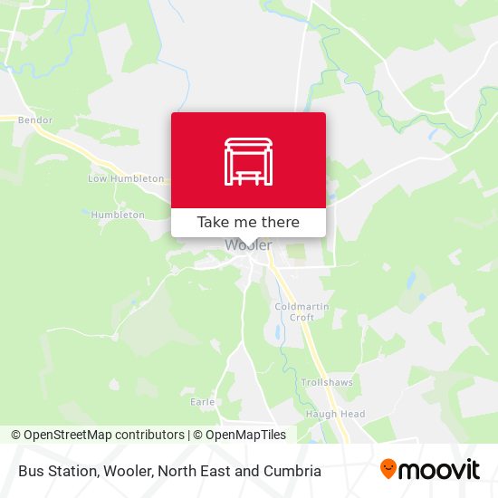 Bus Station, Wooler map