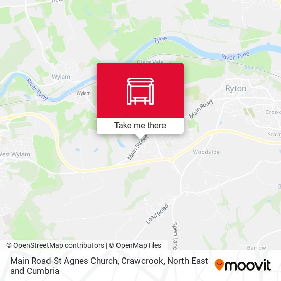 Main Road-St Agnes Church, Crawcrook map